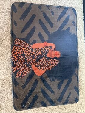 Leopard Print Spa Bath Mat in Orange and Black (NEW)